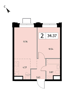 Двухкомнатные квартиры 34,37